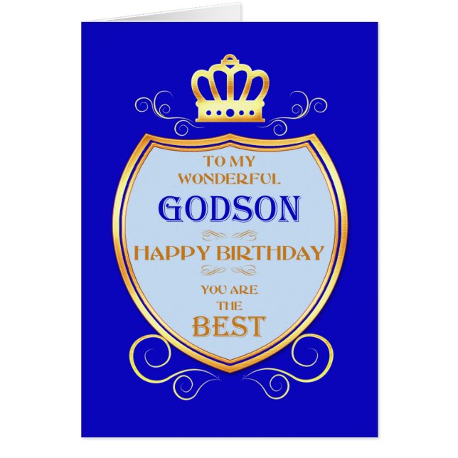 Cartão Godson Birthday com Escudo (Frente)