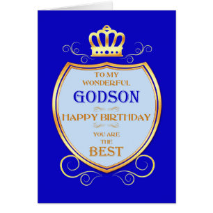Cartão Godson Birthday com Escudo