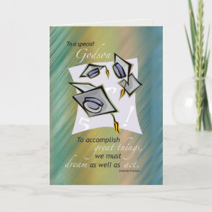 Cartão Godson, Graduation Hats in Air, Congratulations Gr