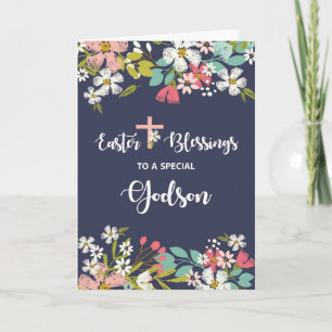 Cartão Godson Páscoa Bênçãos das Flores Cristos Risen
