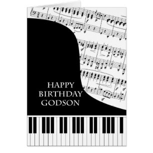 Cartão Godson Piano and Music Birthday