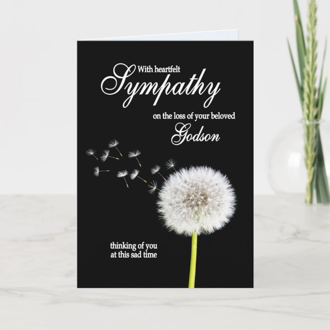 Cartão Godson Sympathy Dandelion Clock (Frente)