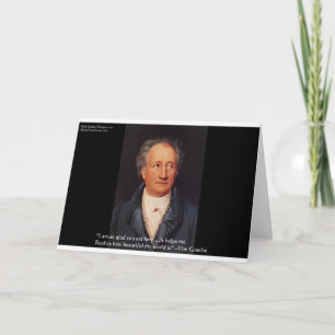 Cartão Goethe "Beautiful World" Quote Gifts Cards Etc