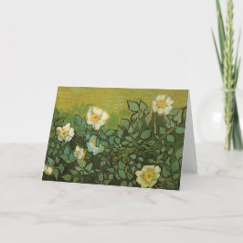 Cartão Gogh Rosas Selvagens Flores Vinhas Arte Vintage