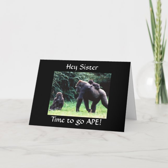 CARTÃO GOING APE "HAPPY BIRTHDAY SISTER" CARD (Frente)