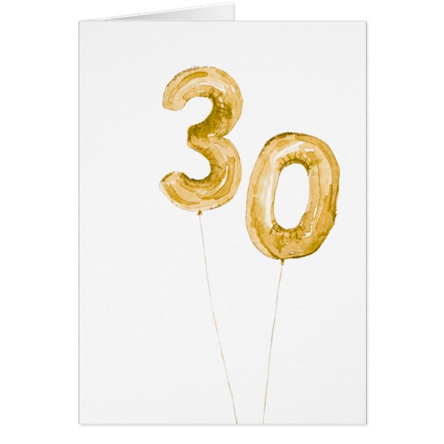 Cartão gold 30th bday balloons (Frente)