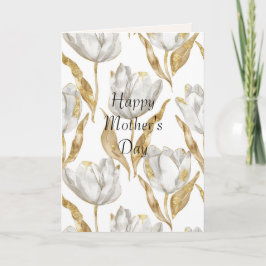 Cartão Gold Hearts Balloon Mom (mother's day) Tulips