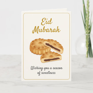 Cartão Gold Maamoul Pastry & Dates Sweet Eid Mubarak