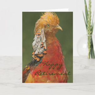 Cartão Golden/Chinese Pheasant Happy Retirement Card