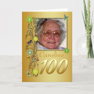 Cartão Golden Garden 100th Photo Birthday Card
