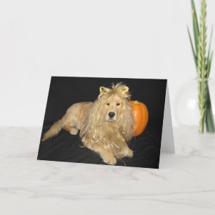 Cartão Golden Halloween Lion Blank Card