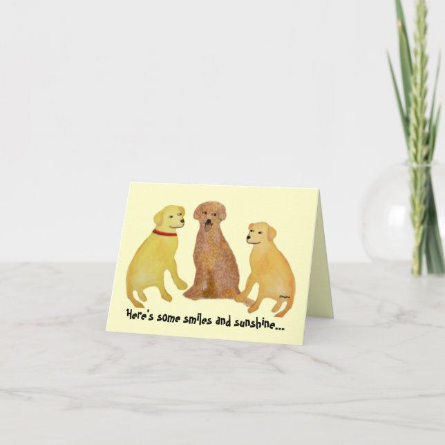 Cartão Golden Labrador Retrievers Get Well Card (Frente)
