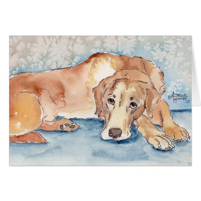 Cartão Golden retriever (Frente Horizontal)