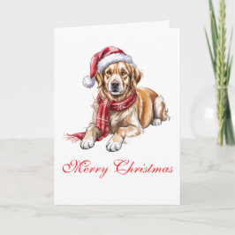 Cartão Golden Retriever Christmas Greeting Card
