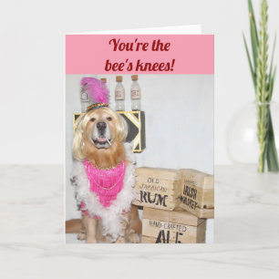 Cartão Golden Retriever Flapper Birthday