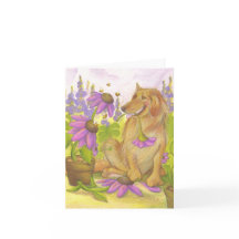 Golden retriever, flores & abelhas/Notecard
