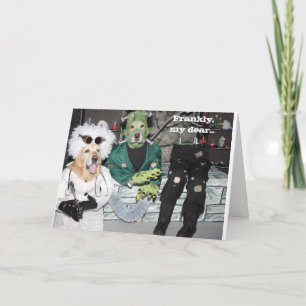 Cartão Golden Retriever Frankenstein Lab Halloween