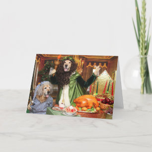 Cartão Golden Retriever Ghost of Christmas Present