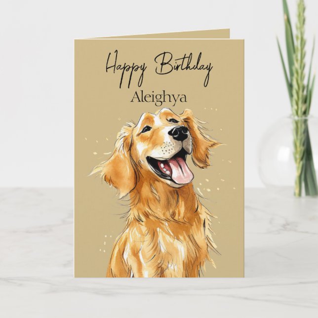 Cartão Golden Retriever Personalizado (Frente)
