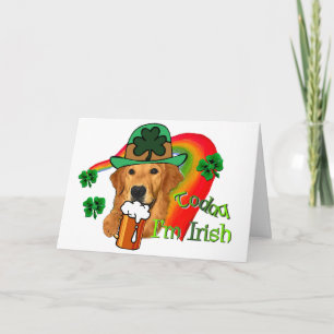 Cartão Golden Retriever St Patricks Day