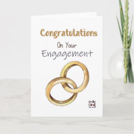 Cartão Golden Rings Engagement Card