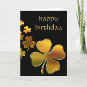 Cartão Golden Shamrocks Happy March Birthday Card
