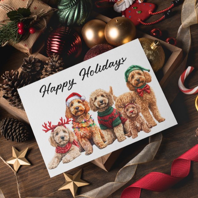 Cartão Goldendoodle Cão Férias de Natal (Criador carregado)