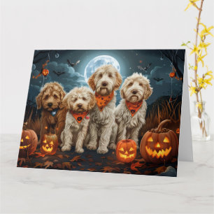 Cartão Goldendoodle Halloween Spooky