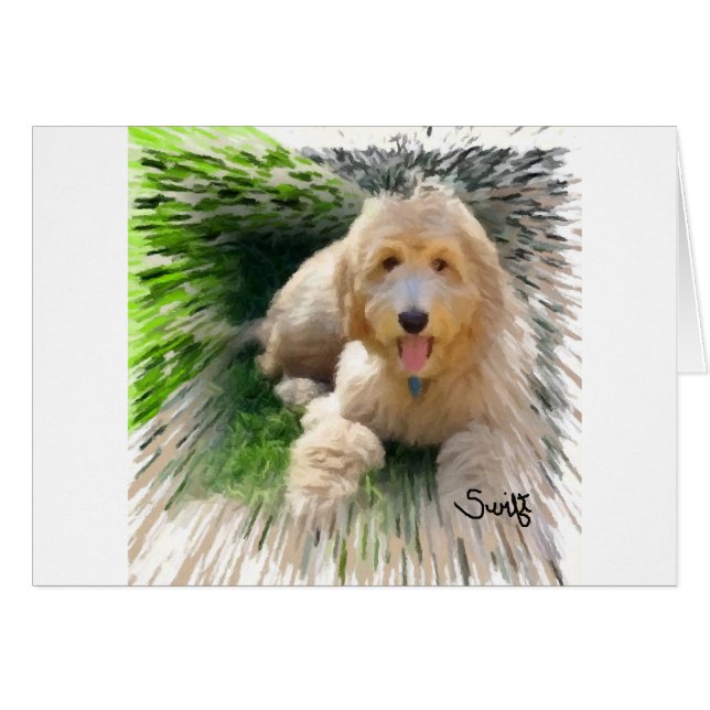 Cartão Goldendoodle Labradoodle (Frente Horizontal)