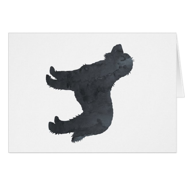 Cartão Goldendoodle Preto / Trabalho de arte Labradoodle (Frente Horizontal)