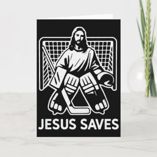 Cartão Goleiro de Hóquei Jesus Salva Cristão Hoc