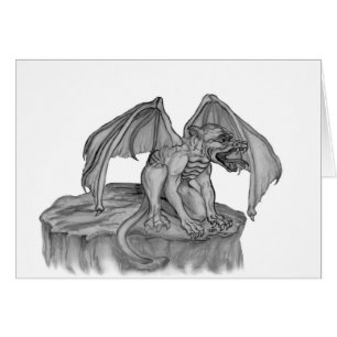 Cartão GOLEM - Gargoyle Design preto-e-branco