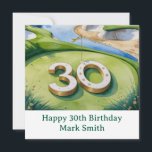 Cartão Golf 30th Birthday on golf course<br><div class="desc">Golf 30th Birthday on golf course Card</div>