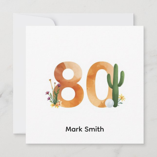 Cartão Golf 80th Birthday with golf ball for golfer (Frente)