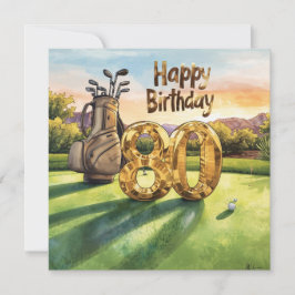 Cartão Golf 80th Birthday with golf ball for golfer