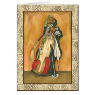 Cartão Golf Bag com Glove por Jennifer Goldberger