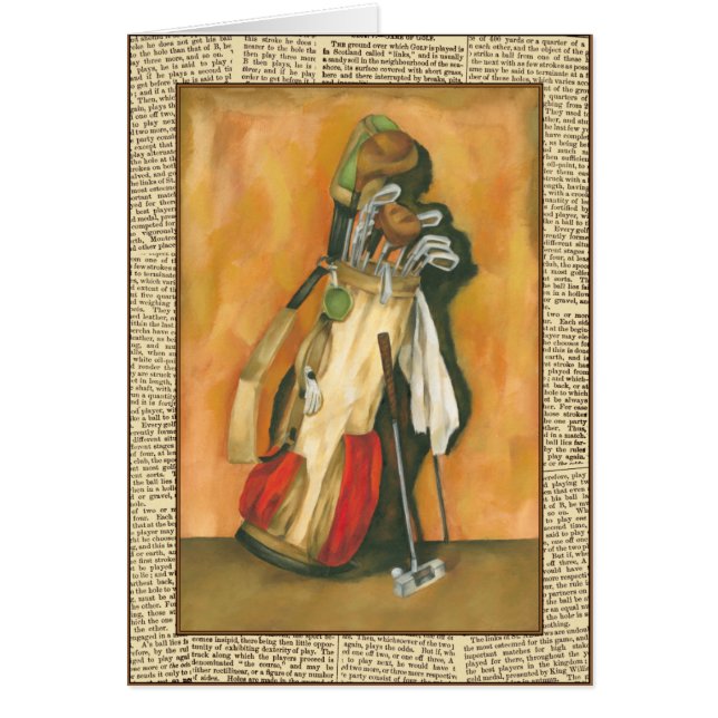 Cartão Golf Bag com Glove por Jennifer Goldberger (Frente)