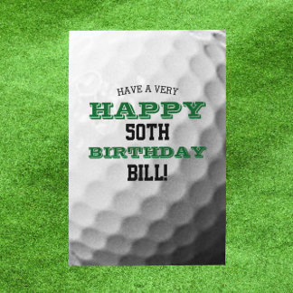 Cartão Golf Ball adiciona seu nome e ano de aniversário