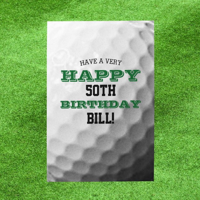 Cartão Golf Ball adiciona seu nome e ano de aniversário (Criador carregado)