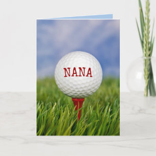 Cartão Golf Ball On Tee for Nana's Birthday Card