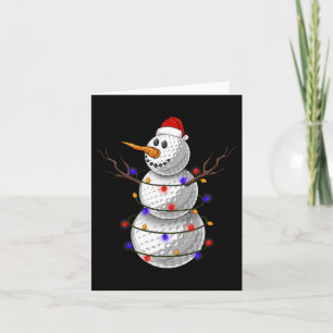 Cartão Golf Ball Snowman O Natal Luz Engraçado Snowman S