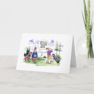 Cartão Golf cartoon greeting card: Ladies tee