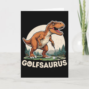 Cartão Golf Dinosaur Golfer T-rex Jogando Golfe Dino Golf