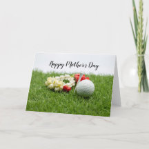 Golf Happy Dia de as mães com flor na grama verde