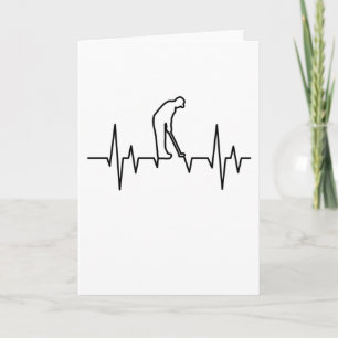 Cartão GOLF HEARTBEAT Golfing Mulheres Homens Crianças