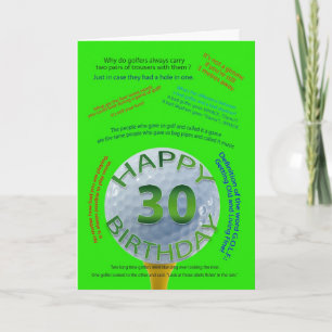 Cartão Golf Jokes birthday card for 30 year old