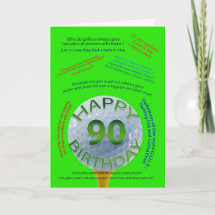 Cartão Golf Jokes birthday card for 90 year old