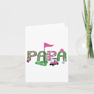Cartão Golf Papa Pink Buraco Numa primeiro aniversario De