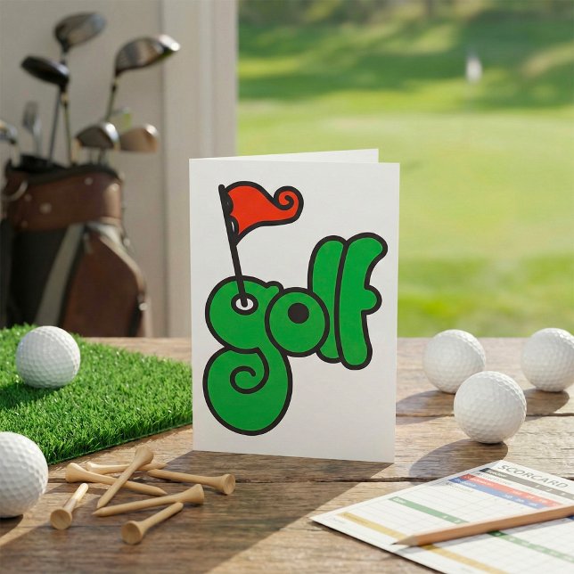 Cartão Golf Wang Verde Vibrante e Vermelho (Criador carregado)