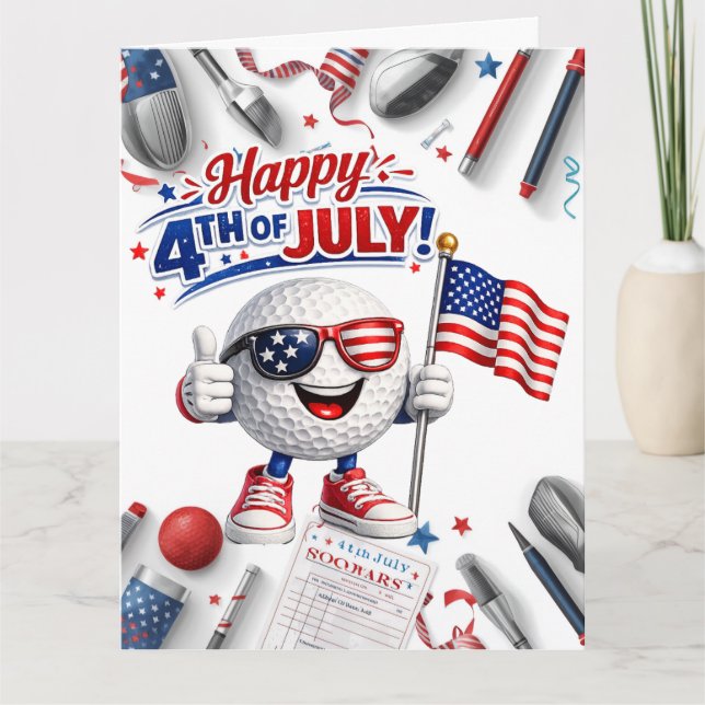 Cartão Golfe 4 de Julho Dia da Independência  (Frente)